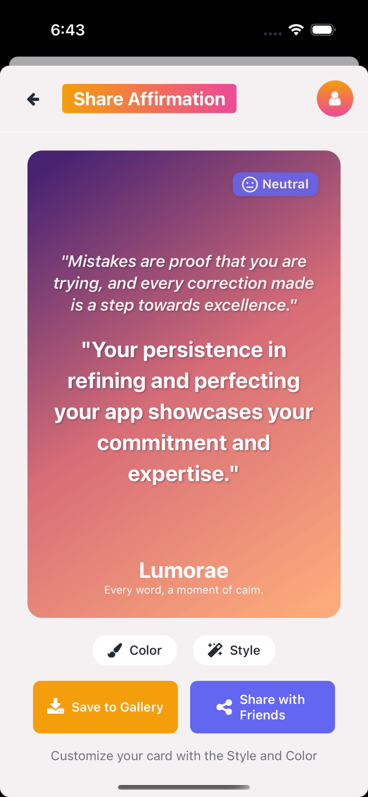 Personalized Daily Affirmations